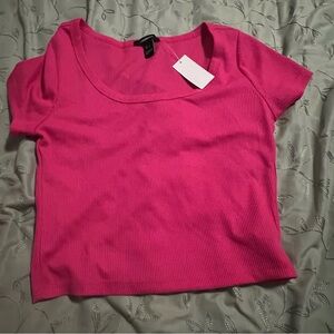Ambiance Pink Crop Fitted Tee